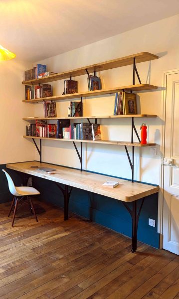Bibliothèque bois métal