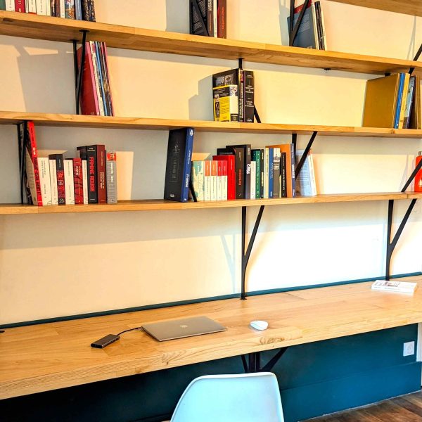 Bibliothèque bois métal