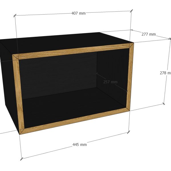 Caisson bois brûlé